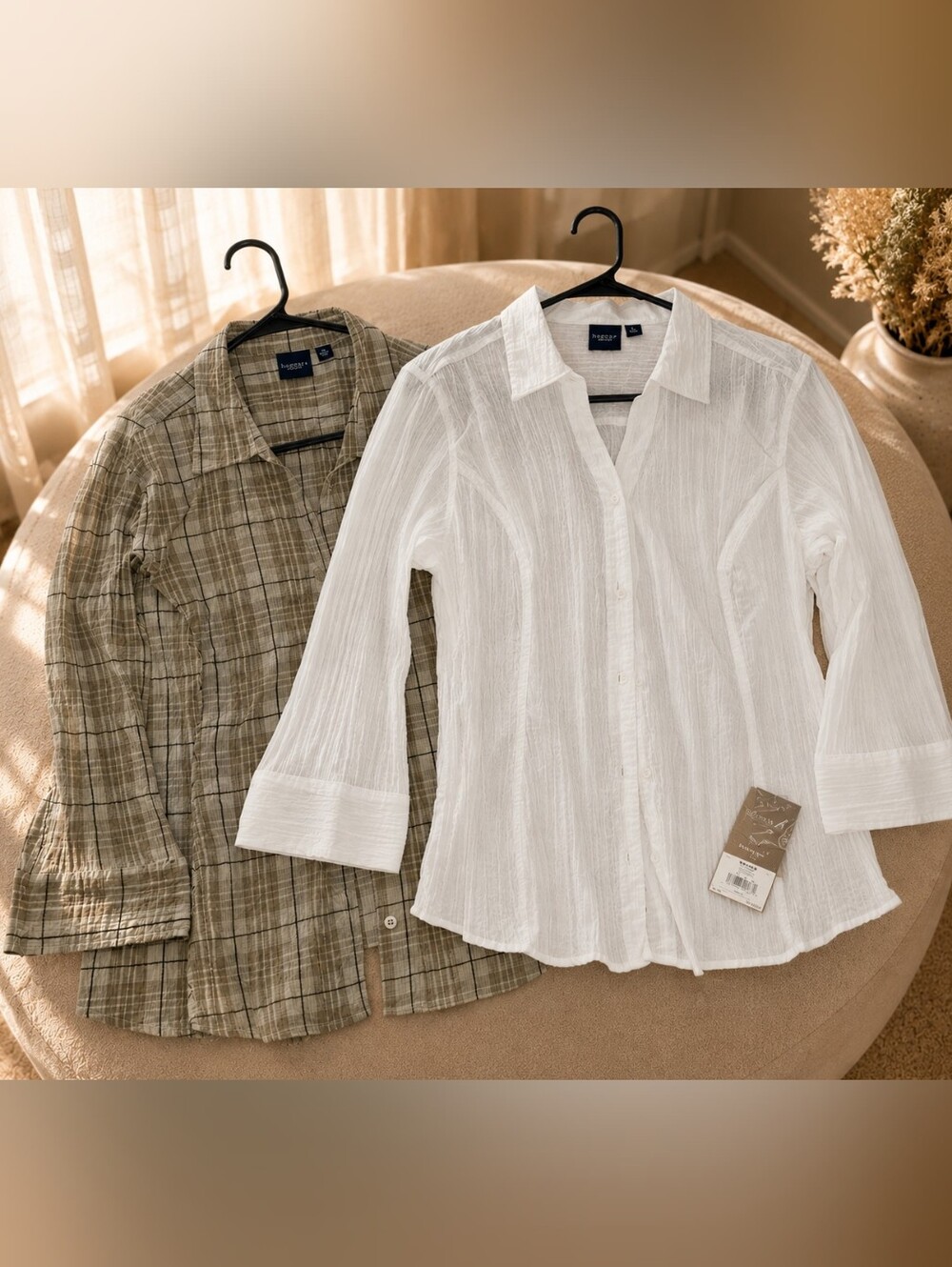 Sonoma White and Plaid Button-Up Shirts
